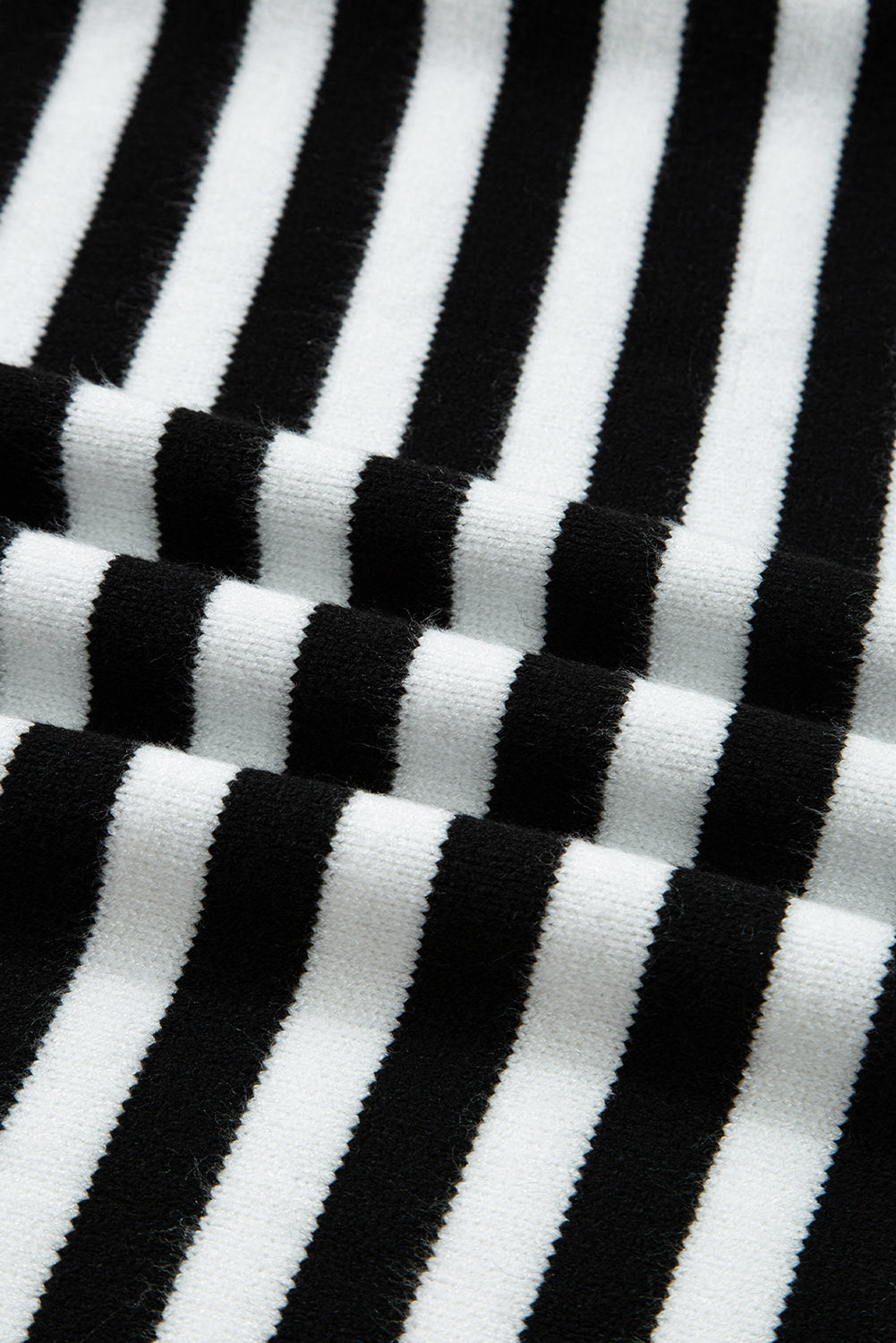 Black Striped Colorblock Patchwork Long Sleeve Sweater